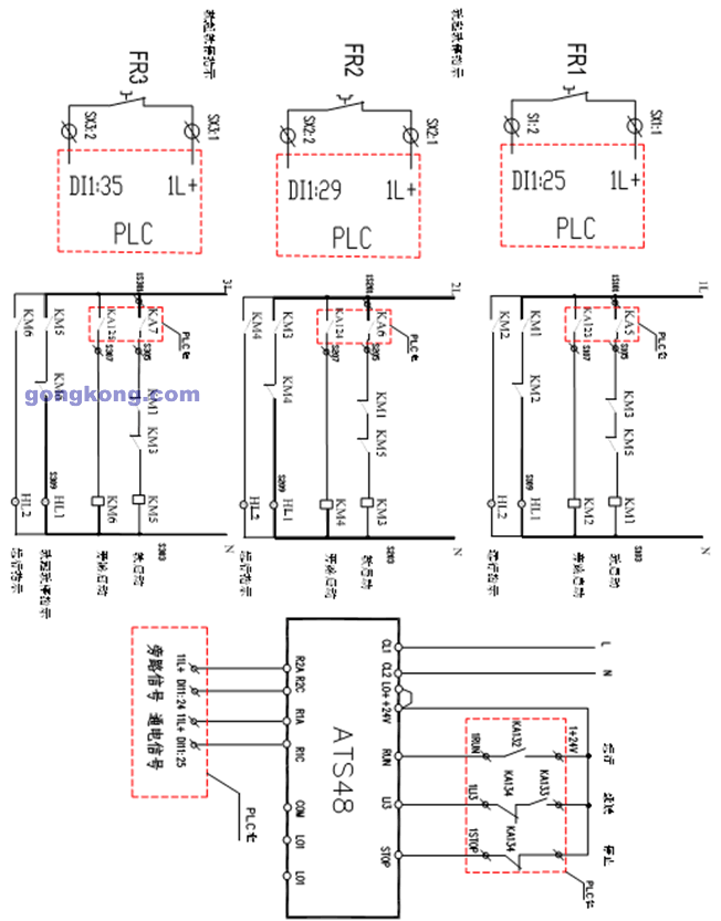軟啟動器一拖三設計參考 控制原理圖 軟啟動器一拖三設計參考 控制原理圖