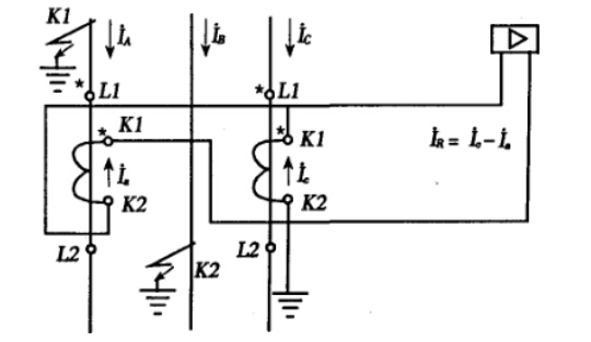 兩相電流差式接線 兩相電流差式接線