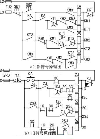 三速電動機的自動加速控制線路原理圖 三速電動機的自動加速控制線路原理圖